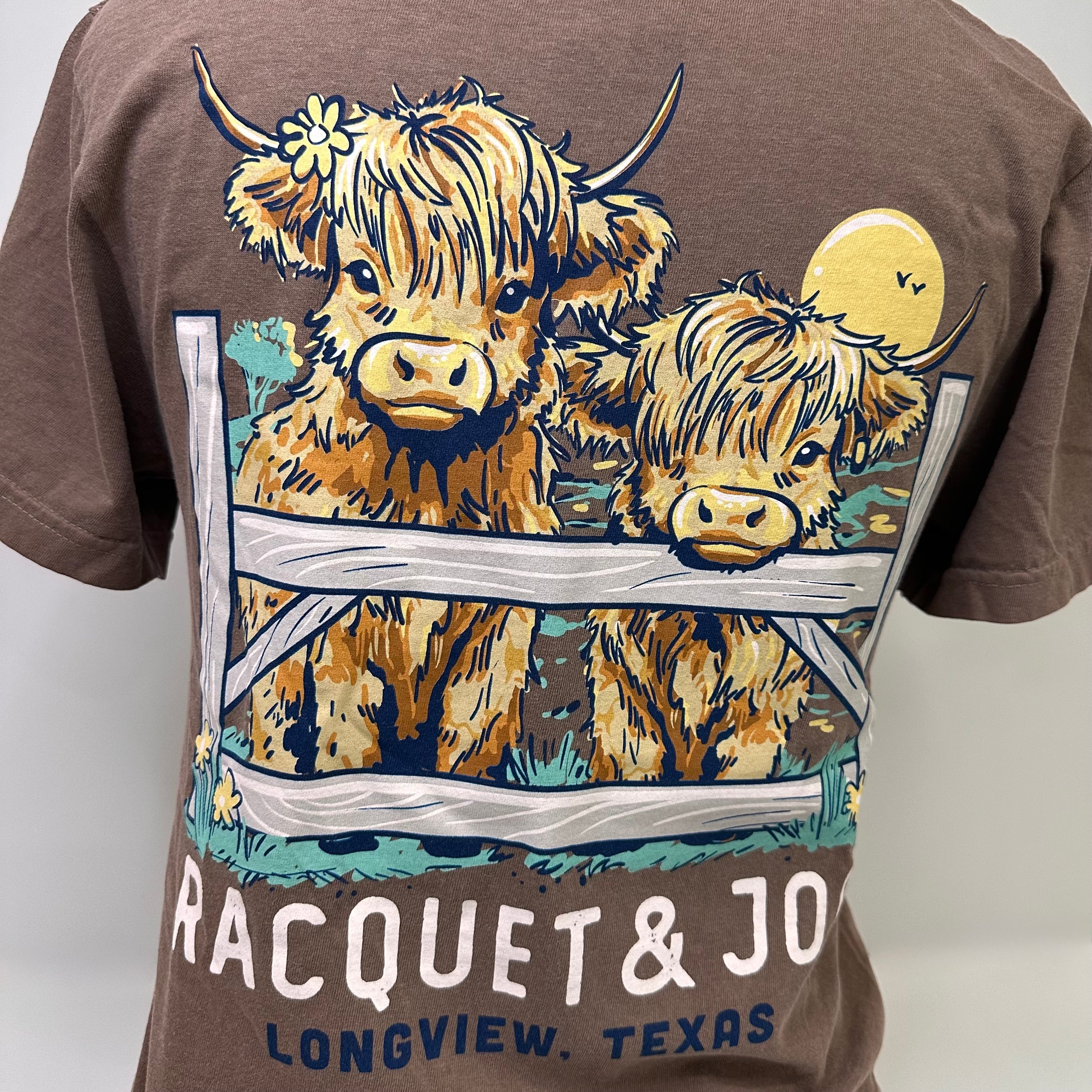 Racquet & Jog Specialty Highland Cow Tee