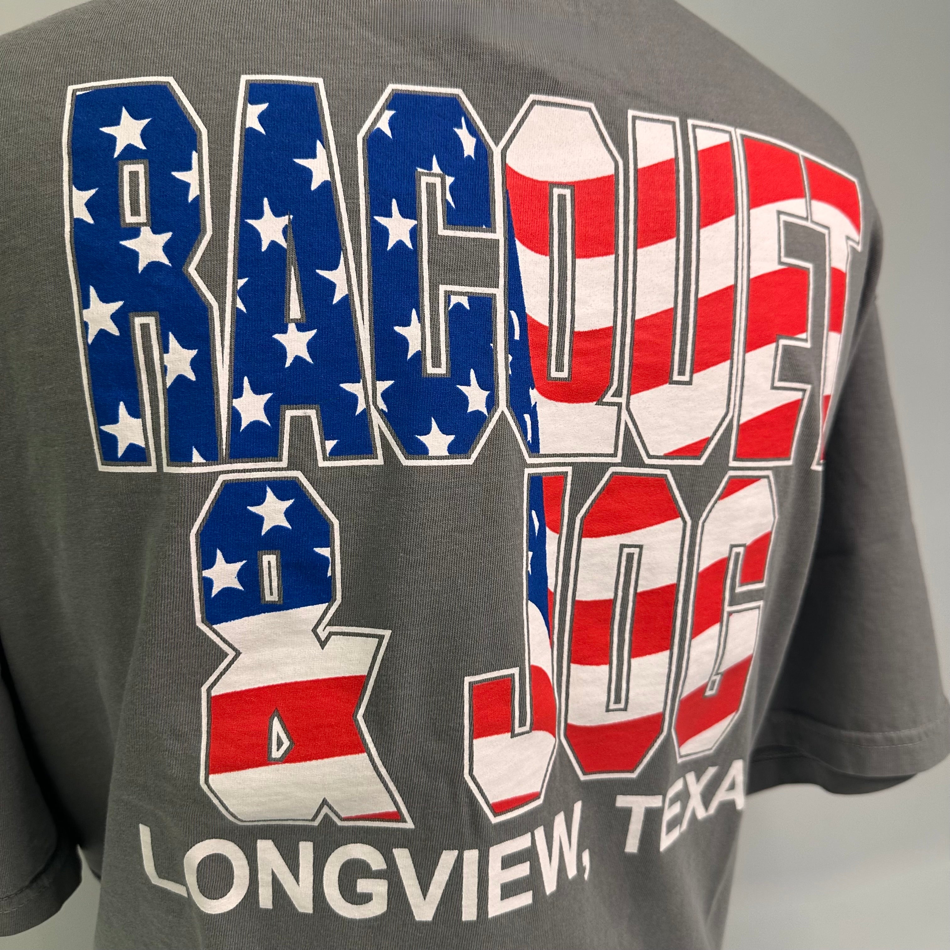 Racquet & Jog Specialty American Flag Logo Tee