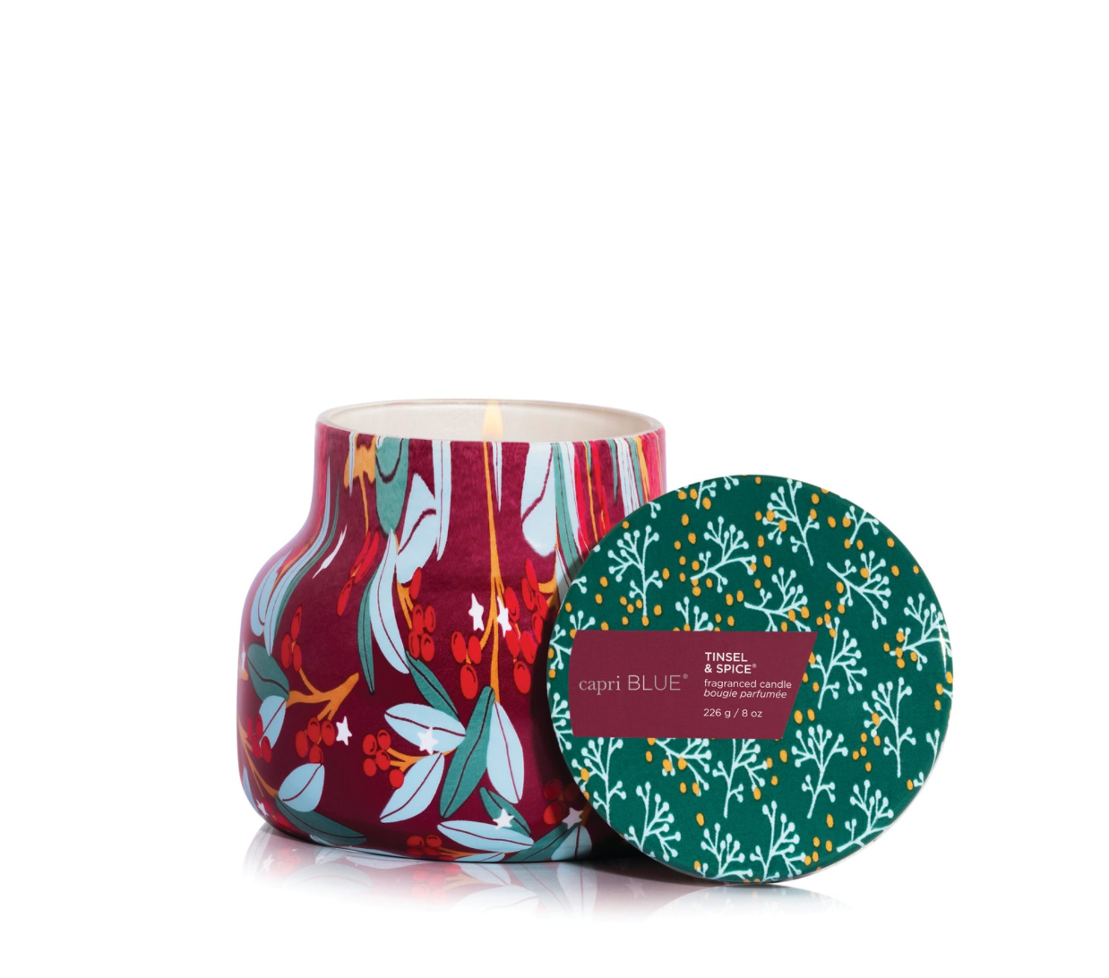 Capri Blue 8oz Petite Holiday Pattern Jar - Tinsel & Spice