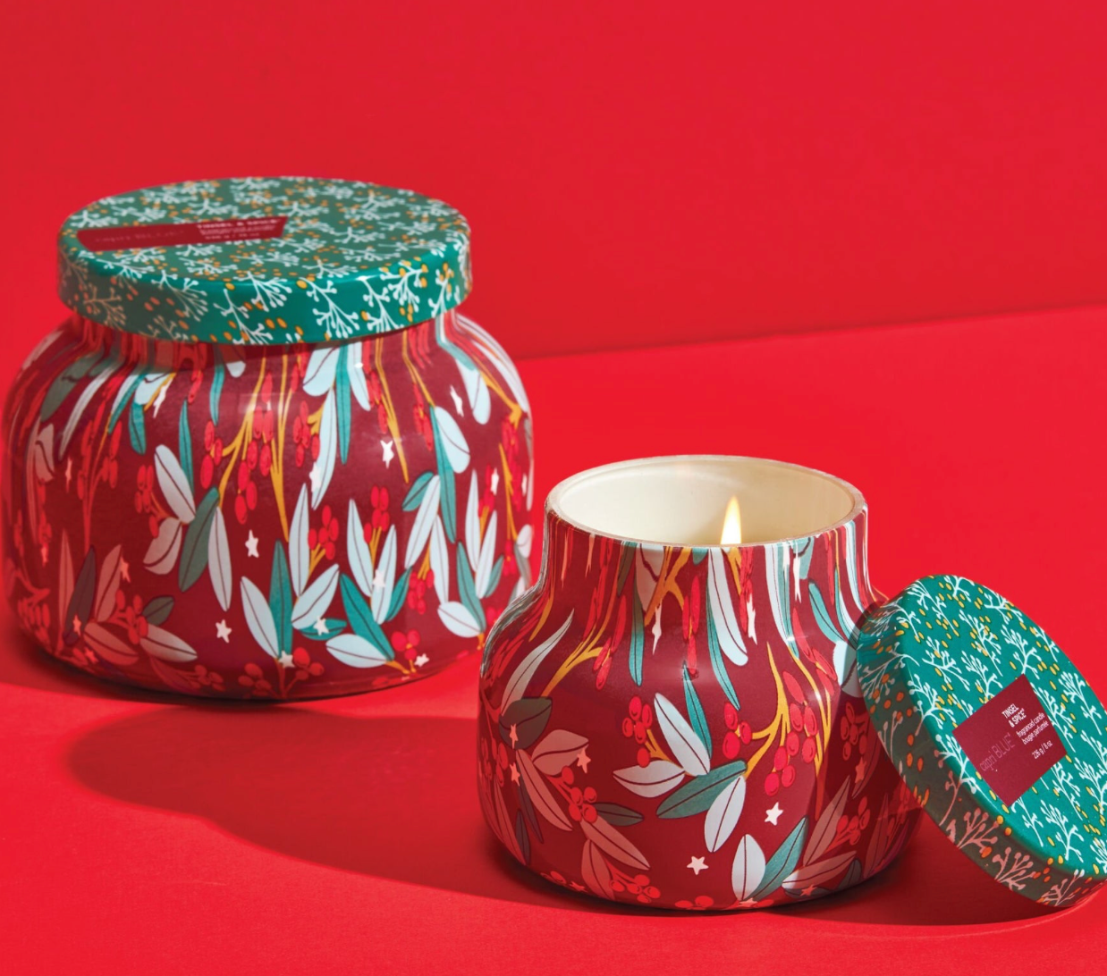 Capri Blue 8oz Petite Holiday Pattern Jar - Tinsel & Spice