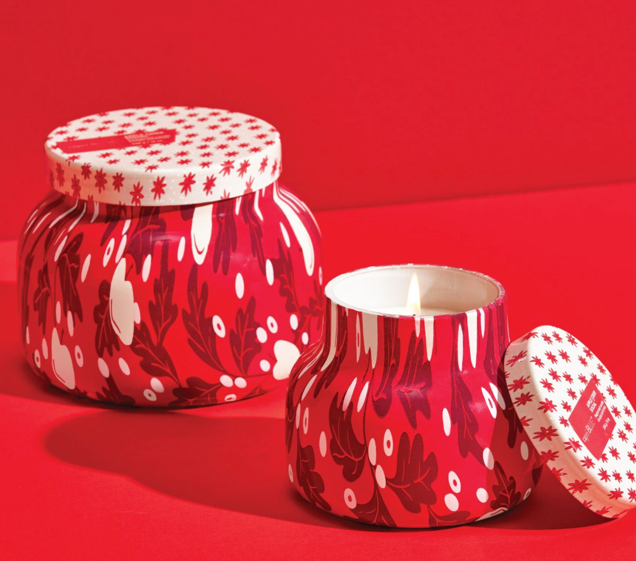 Capri Blue 8oz Petite Holiday Pattern Jar - Apple Cider