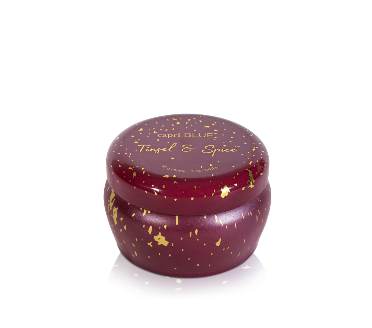 Capri Blue 3oz Glimmer Mini Tin - Tinsel & Spice