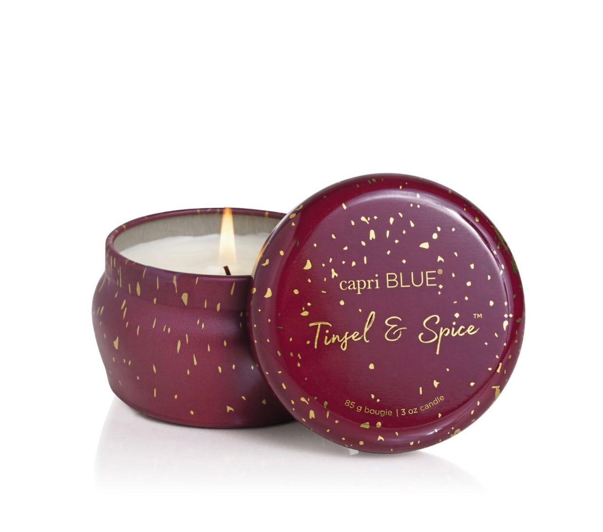 Capri Blue 3oz Glimmer Mini Tin - Tinsel & Spice