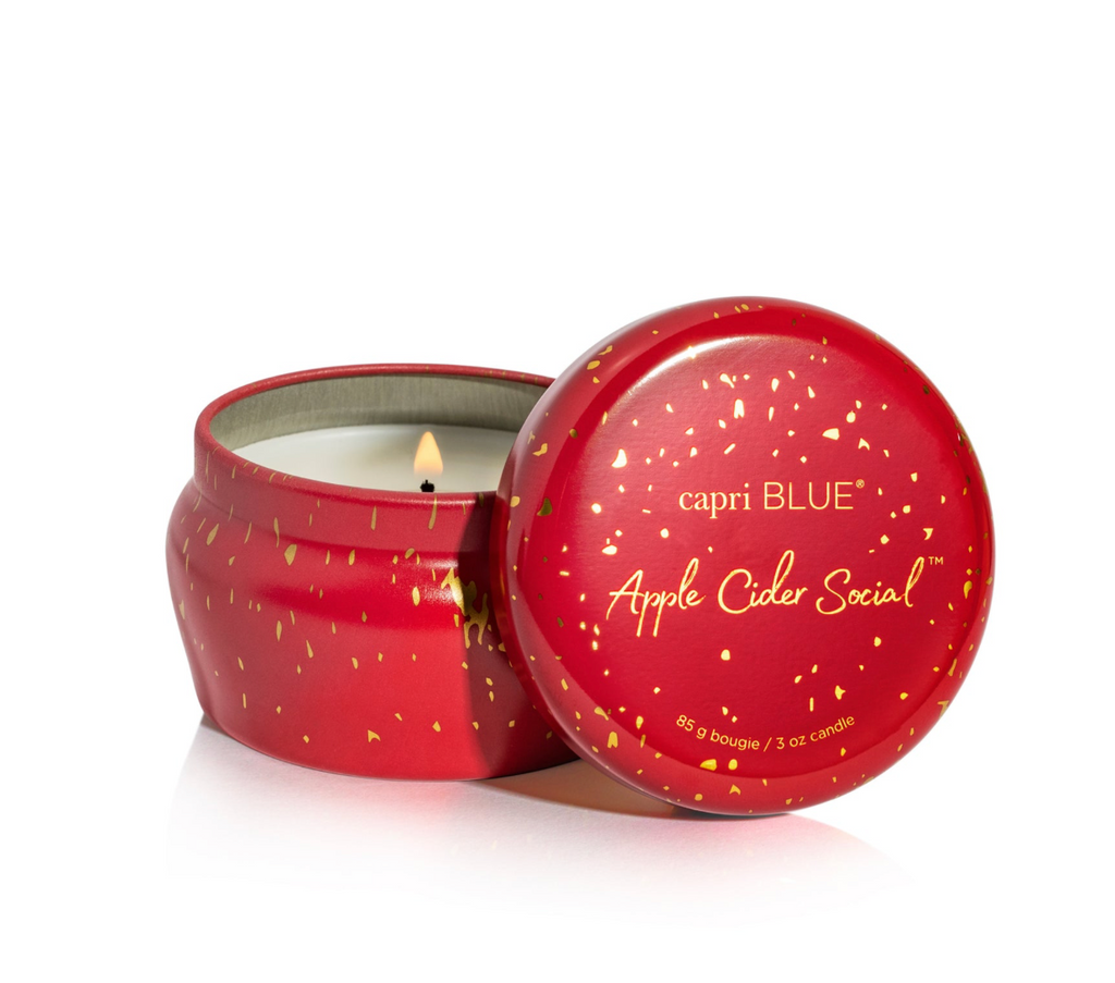 Capri Blue 3oz Glimmer Mini Tin - Tinsel & Spice