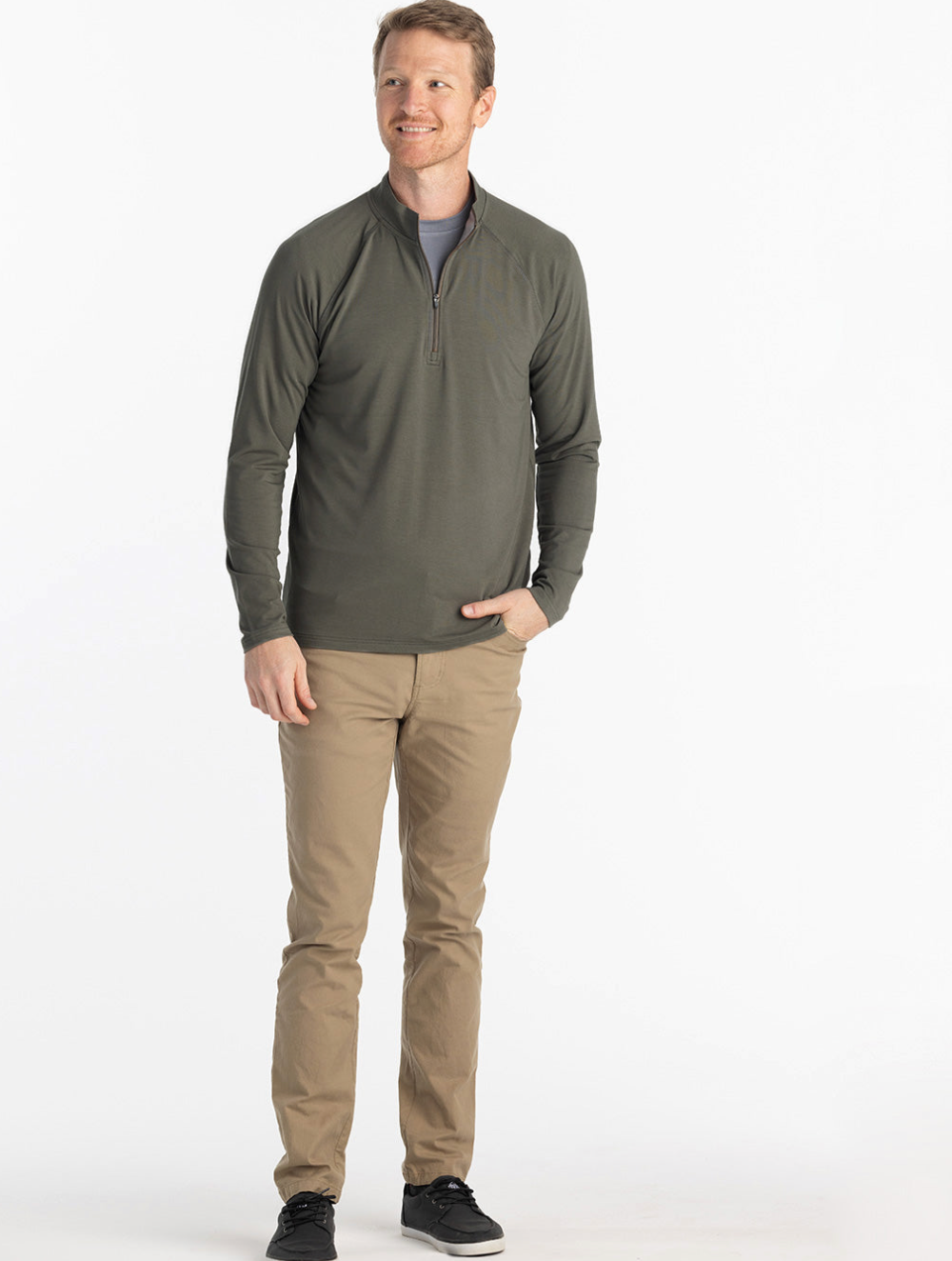 Free Fly Men's LS Bamboo Flex 1/4 Zip