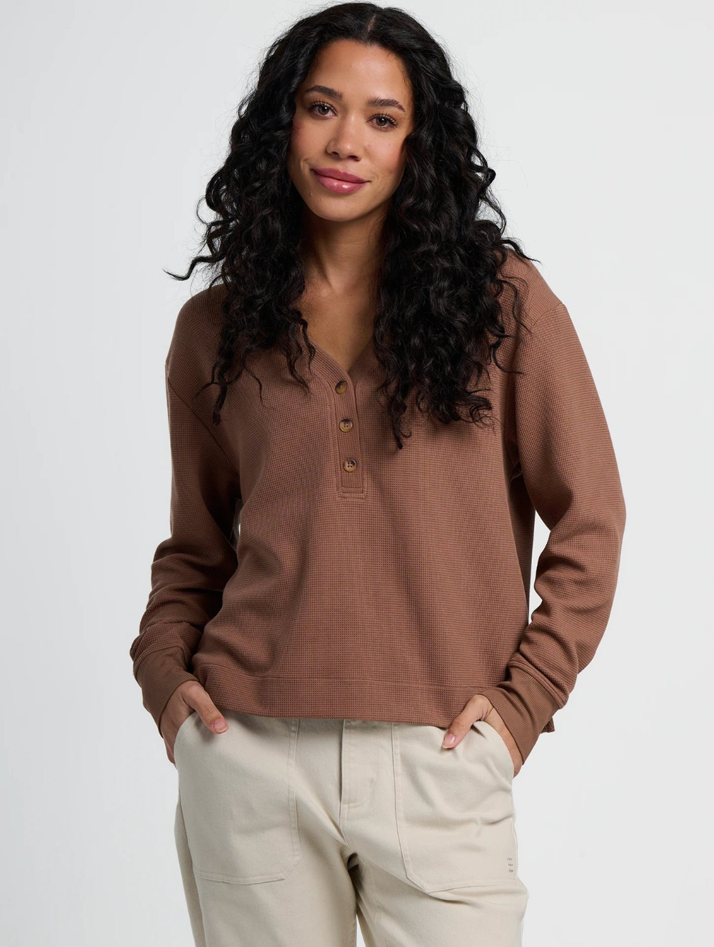 Free Fly Women's Waffle Long Sleeve Henley