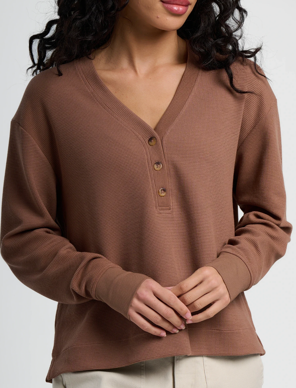 Free Fly Women's Waffle Long Sleeve Henley