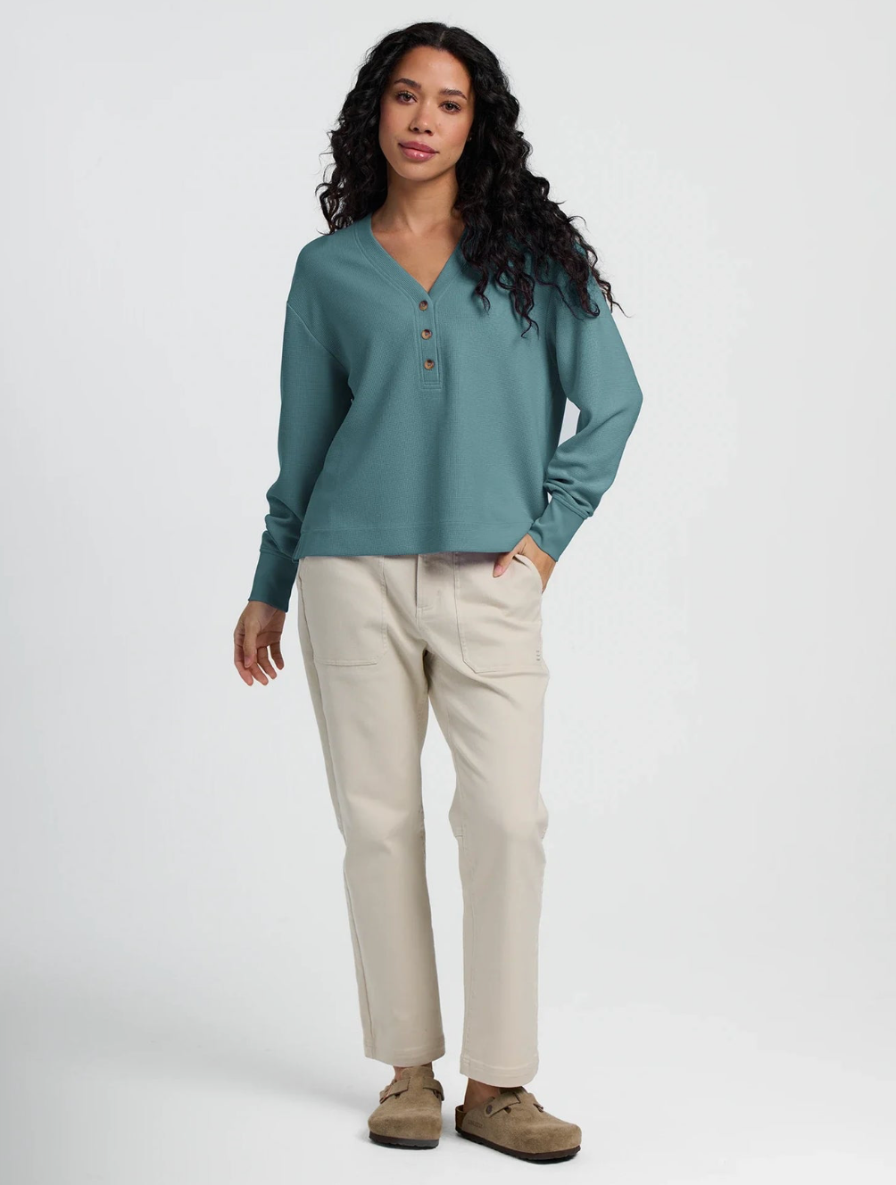 Free Fly Women's Waffle Long Sleeve Henley