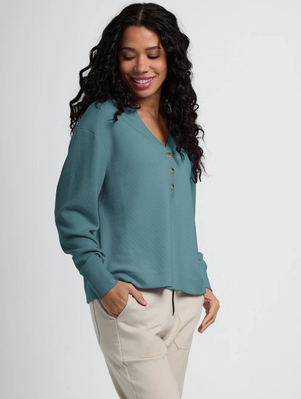 Free Fly Women's Waffle Long Sleeve Henley