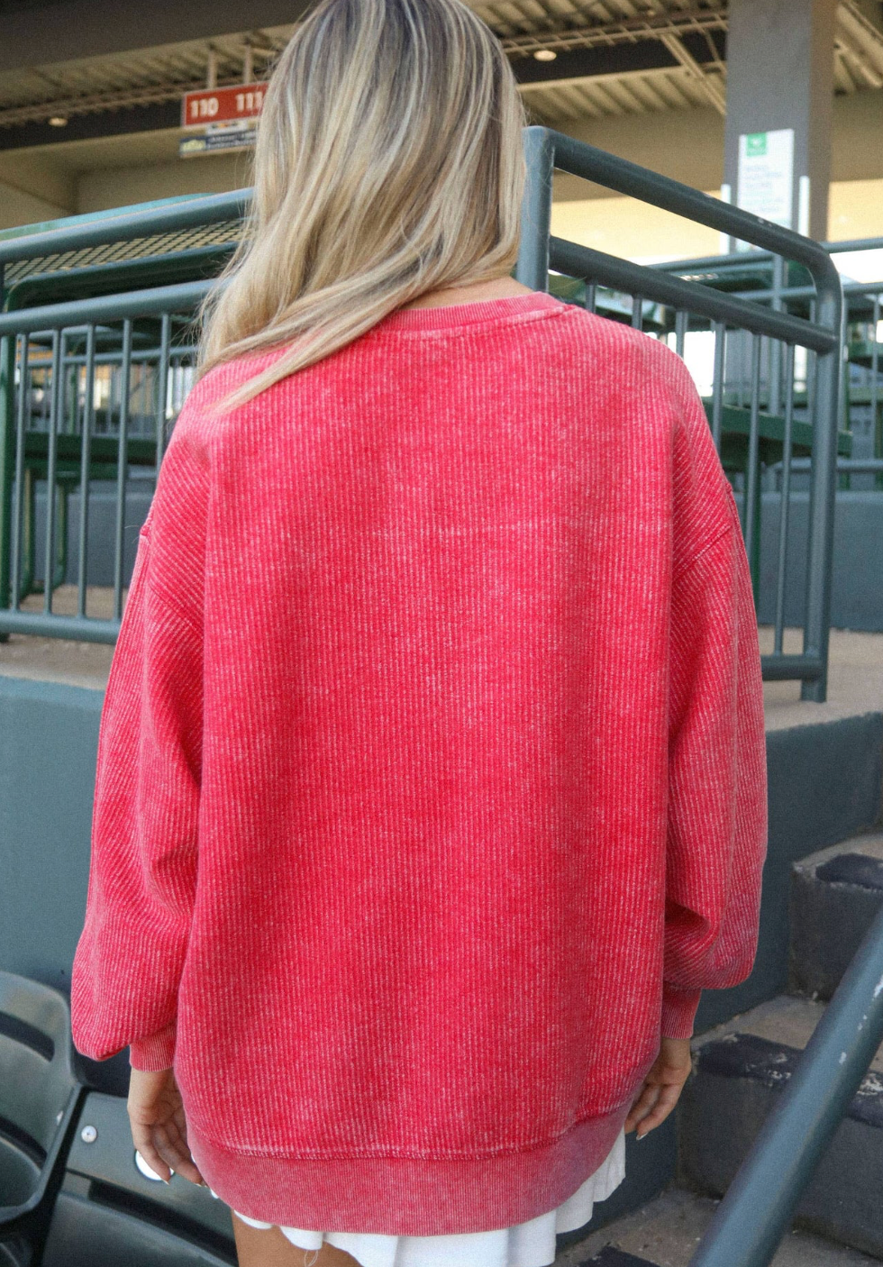 Charlie Southern Hey Batter Batter Red Corded Sweatshirt