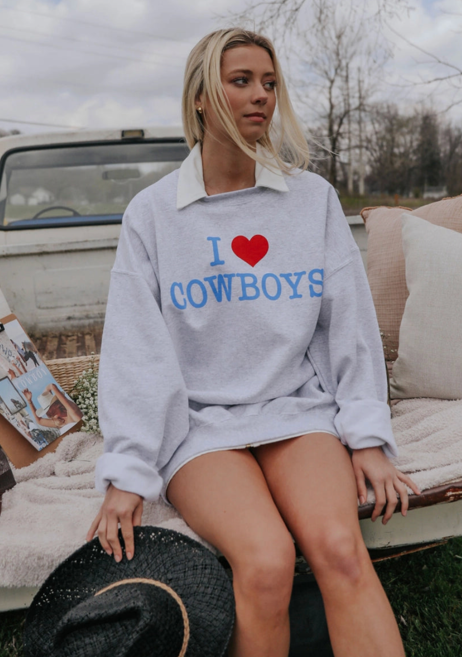 Charlie Southern I Love Cowboys Crewneck