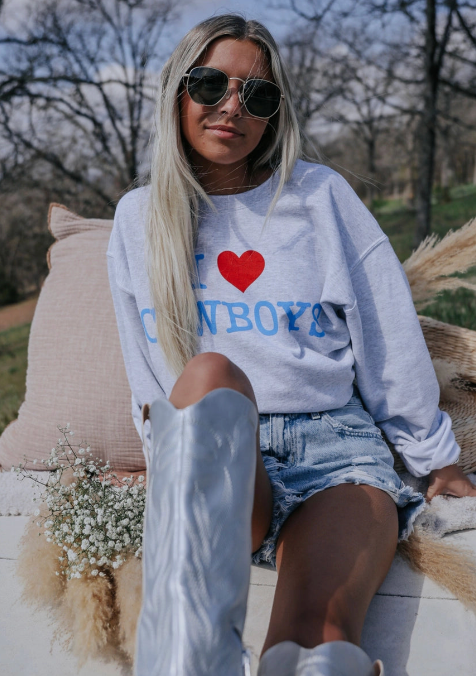 Charlie Southern I Love Cowboys Crewneck