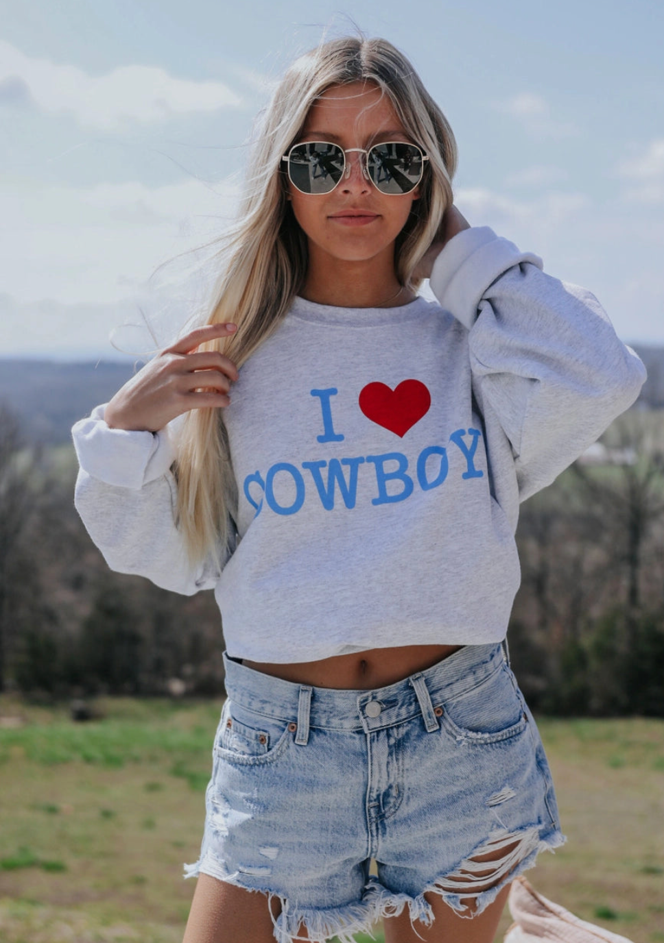 Charlie Southern I Love Cowboys Crewneck