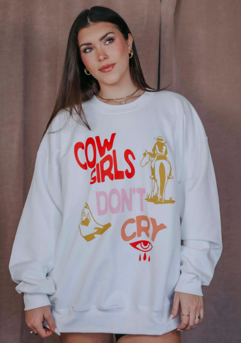 Charlie Southern Cowgirls Don't Cry Crewneck