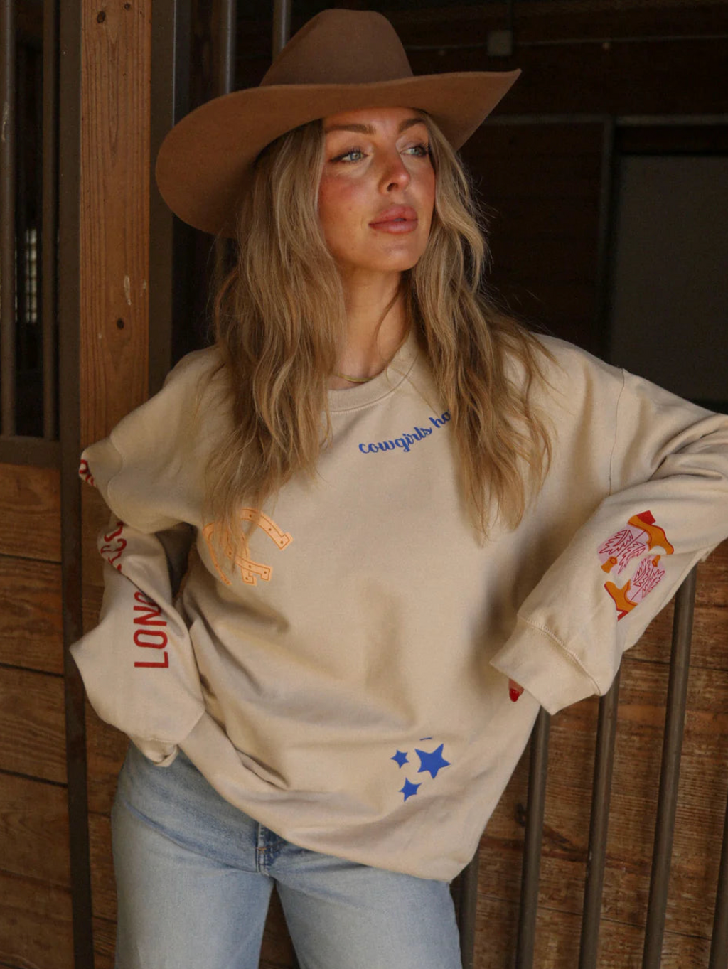 Charlie Southern Cowgirl Patchwork Sweatshirt