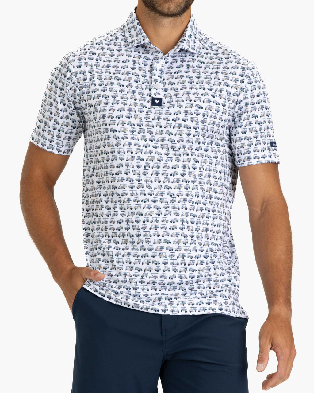 Bad Birdie Men's Check Out My Cart Polo