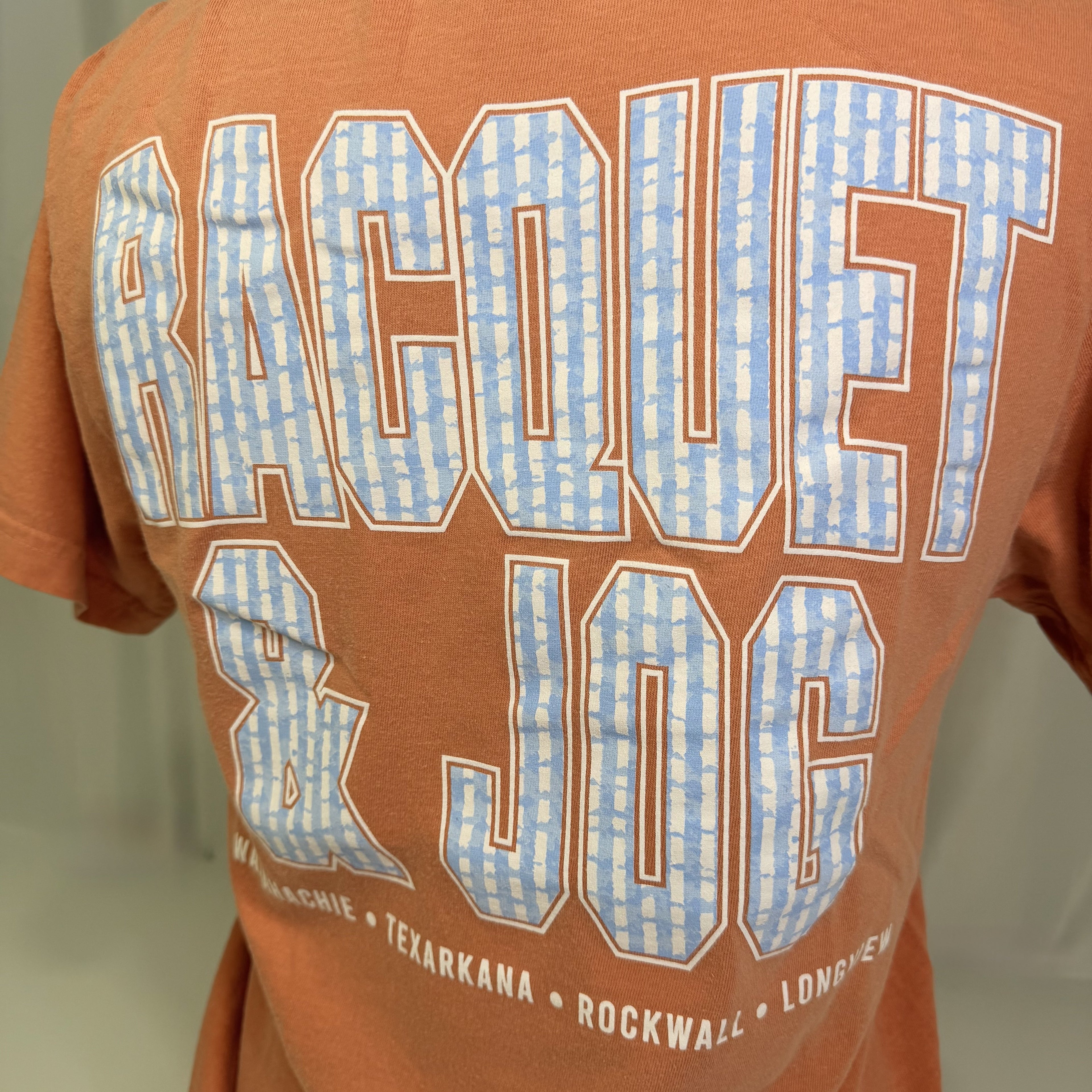 Racquet & Jog Old School Blue Seersucker Tee
