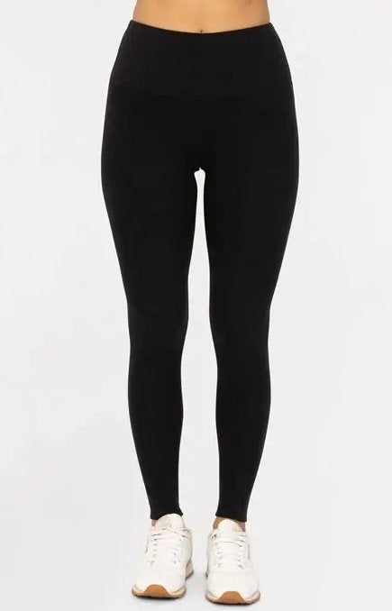 Mono B Women's Fleece Lined High Waisted Leggings