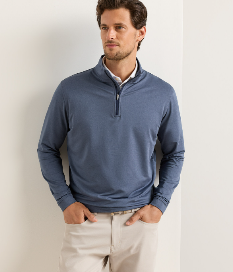 Peter Millar Men's Perth Mélange Performance Quarter-Zip