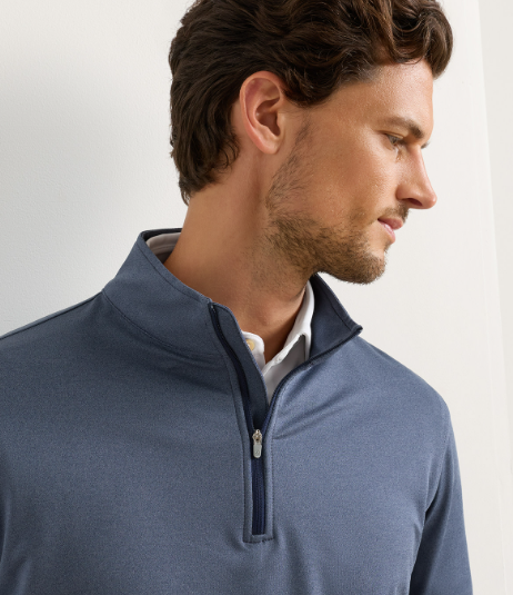 Peter Millar Men's Perth Mélange Performance Quarter-Zip