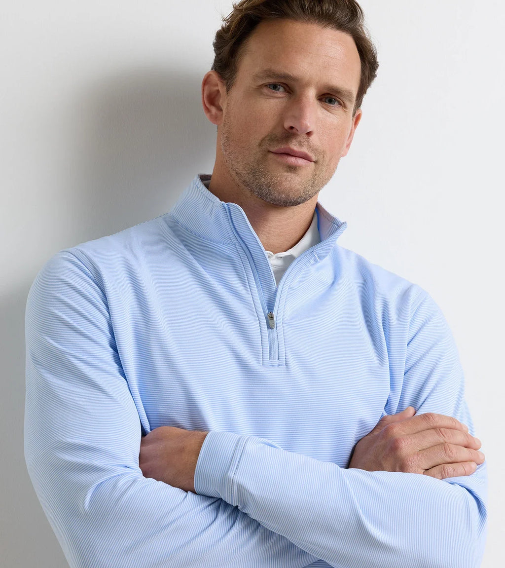 Peter Millar Men's Perth Sugar Stripe Performance Quarter-Zip