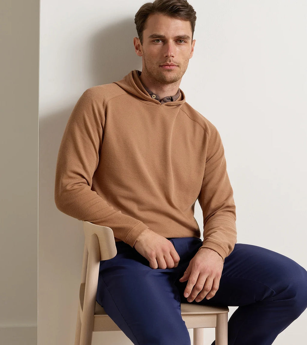 Peter Millar Men's Pine Waffle Performance Hoodie