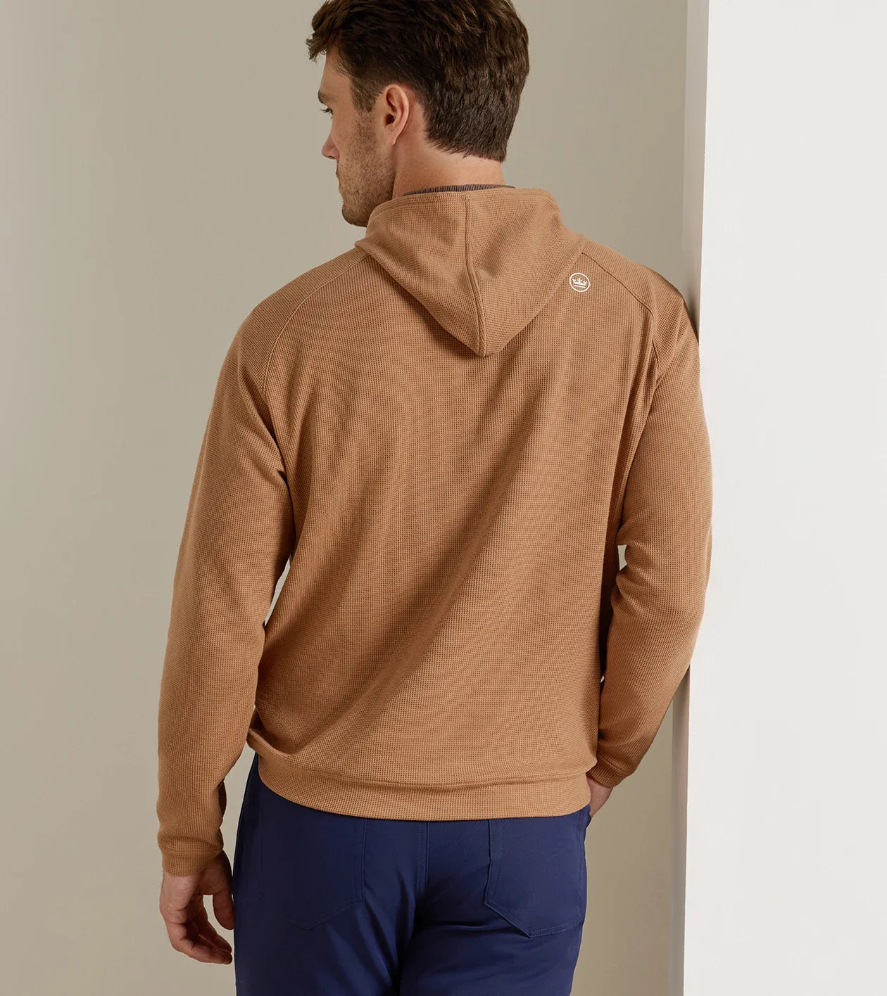 Peter Millar Men's Pine Waffle Performance Hoodie