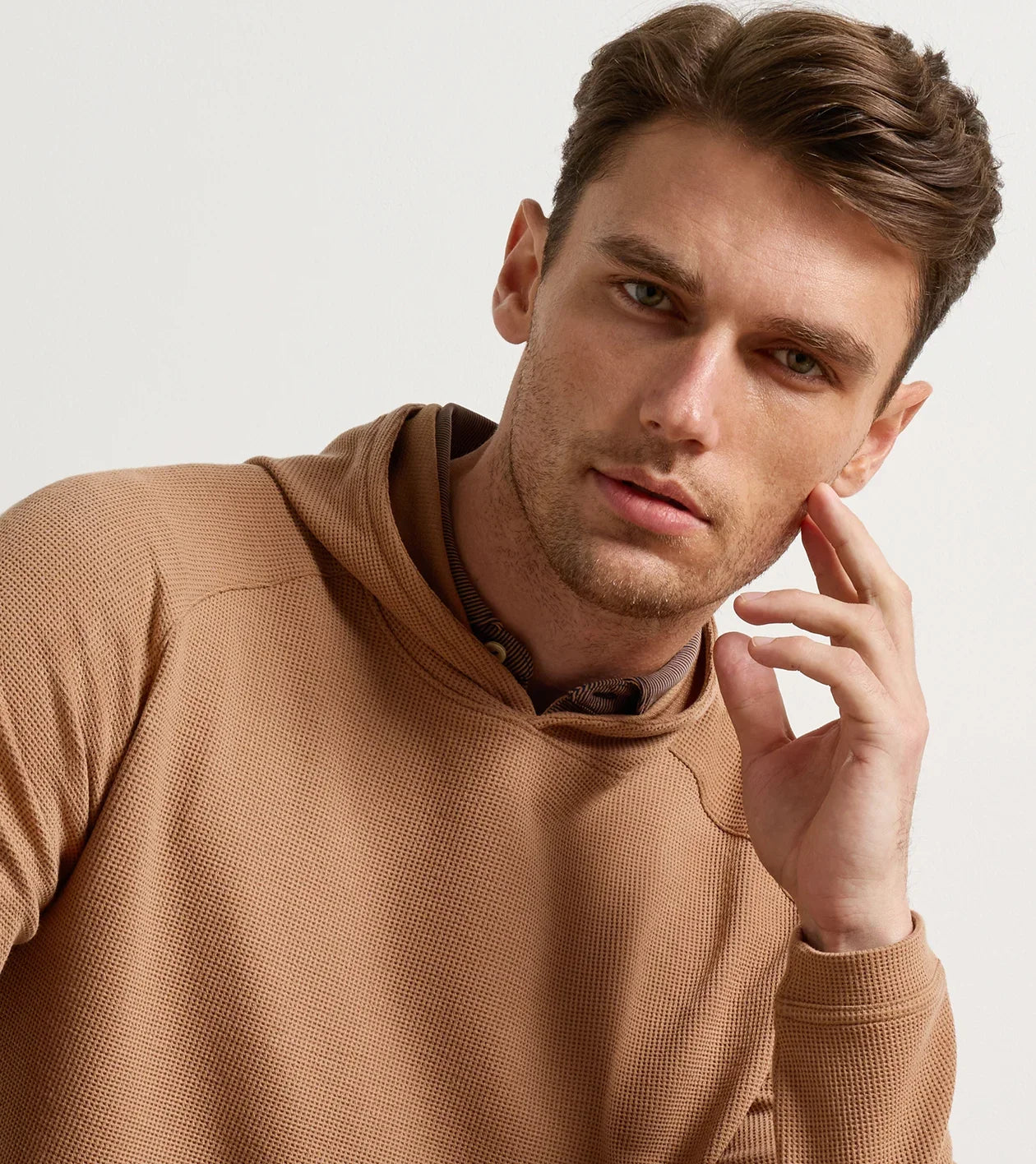 Peter Millar Men's Pine Waffle Performance Hoodie