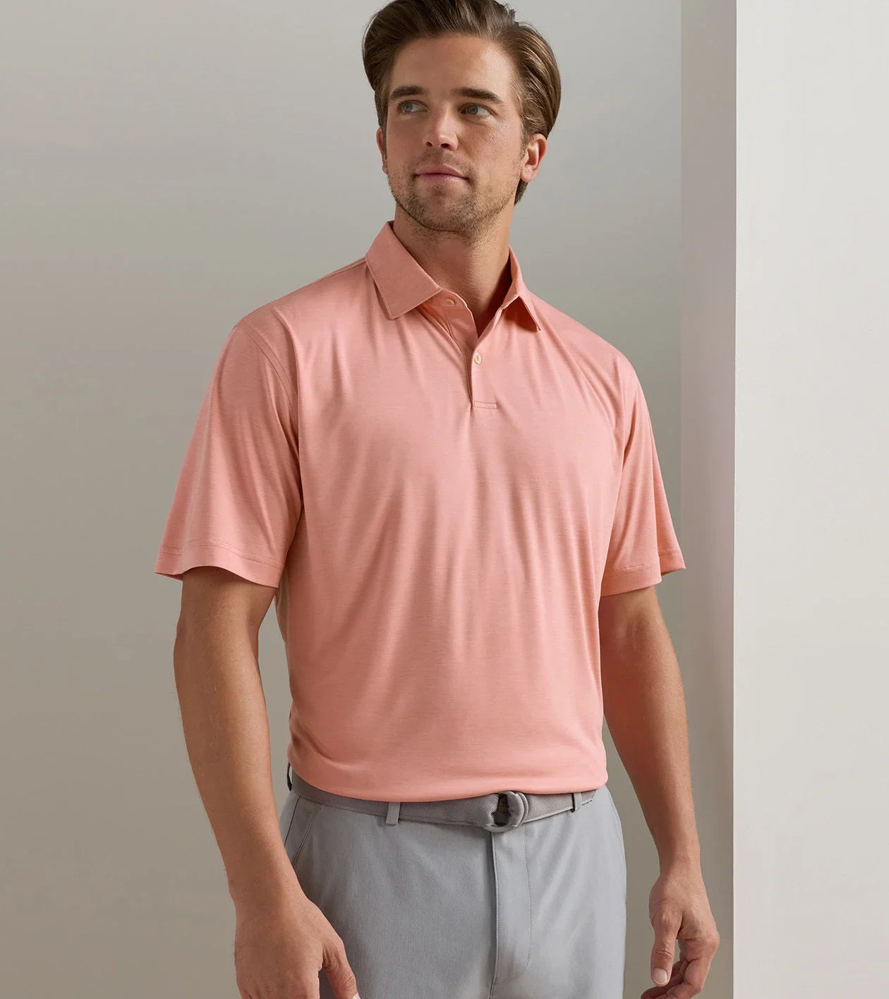 Peter Millar Men's Featherweight Melange Performance Polo