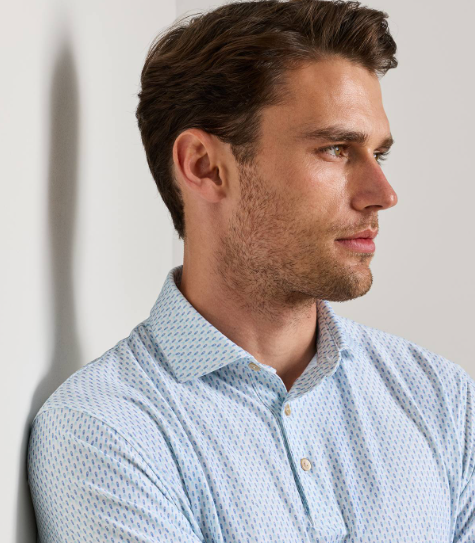Peter Millar Men's Weekend Wake Performance Jersey Polo