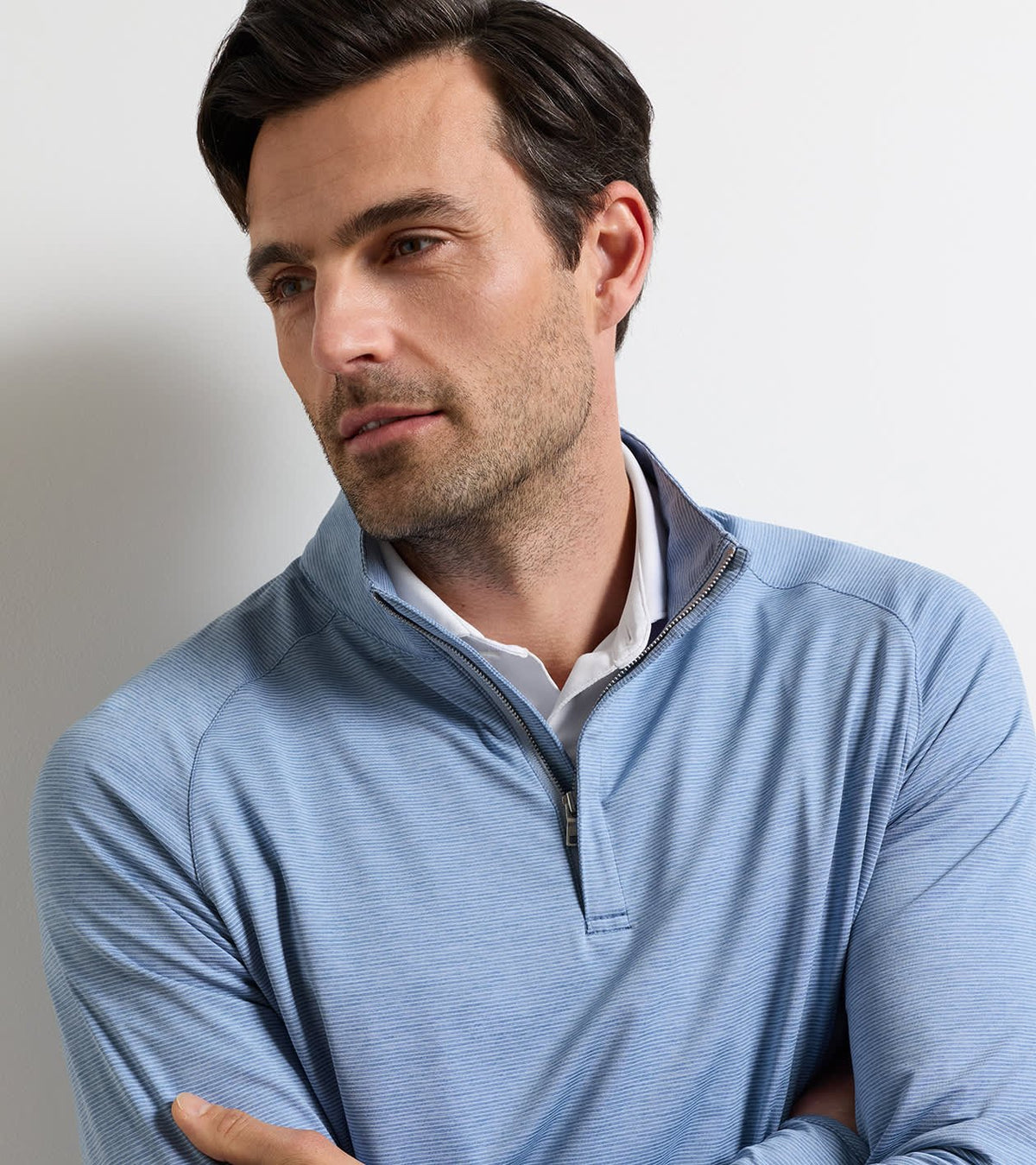 Peter Millar Men's Stealth Stripe Performance Quarter-Zip