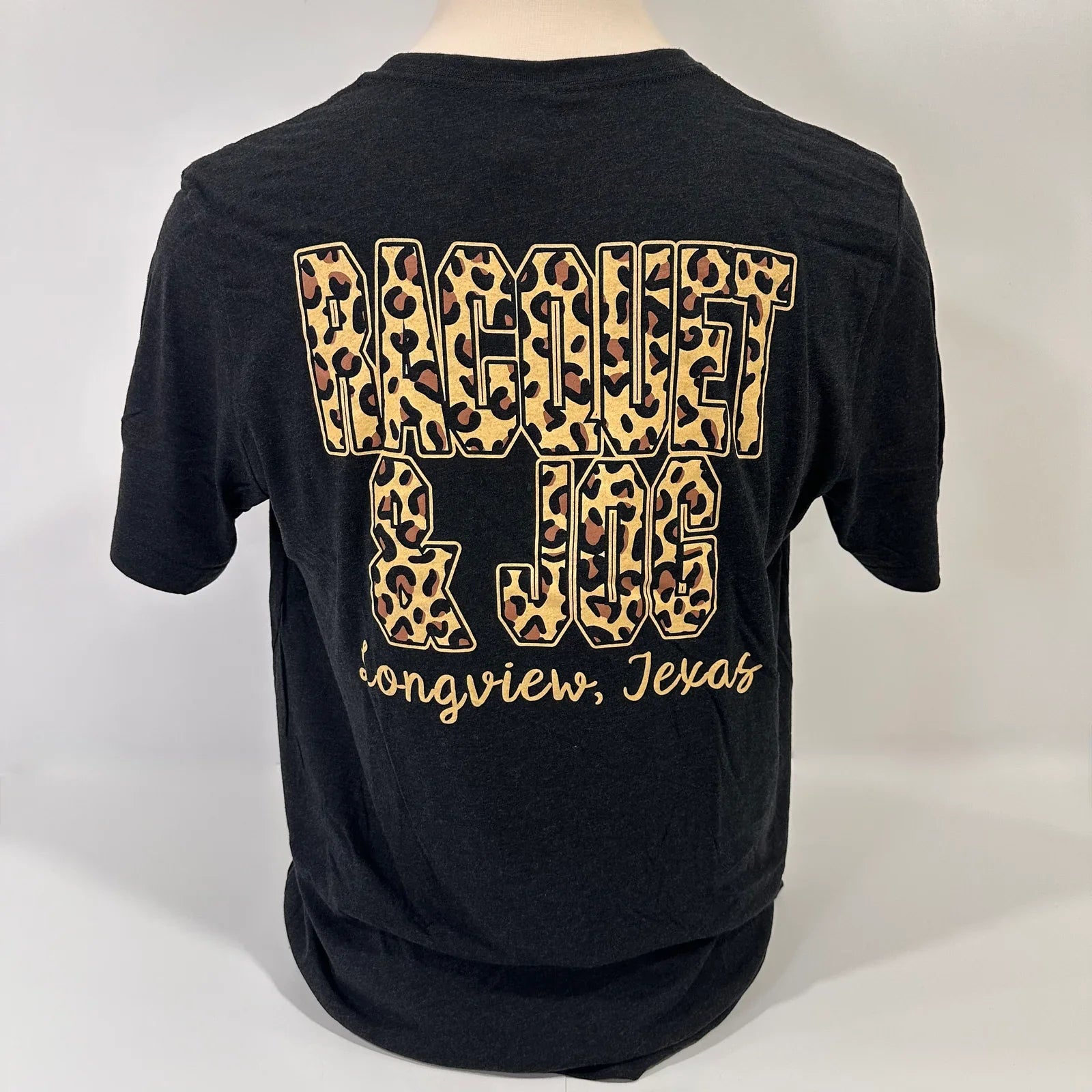 Racquet & Jog Old School Print Leopard Tri-Blend Tee (Short Sleeve)